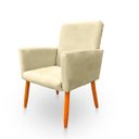 Ver imagem 5 de Poltrona Nina Decorativa Suede Bege para Escritorio, Sala Salão Biselos-Decor
