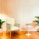 Ver imagem 2 de Poltrona Nina Decorativa Suede Bege para Escritorio, Sala Salão Biselos-Decor