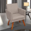 Ver imagem 2 de Poltrona Vivian Suede Cappuccino Decorativa Pés Palito Imbuia Mel Cadeira para Sala Recepção