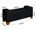 Ver imagem 6 de Recamier Baú Decorativo Berlin 1,50m Premium para Cama Casal Estilo Closet Estofado Cor Preto
