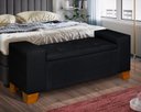 Ver imagem 2 de Recamier Baú Decorativo Berlin 1,50m Premium para Cama Casal Estilo Closet Estofado Cor Preto