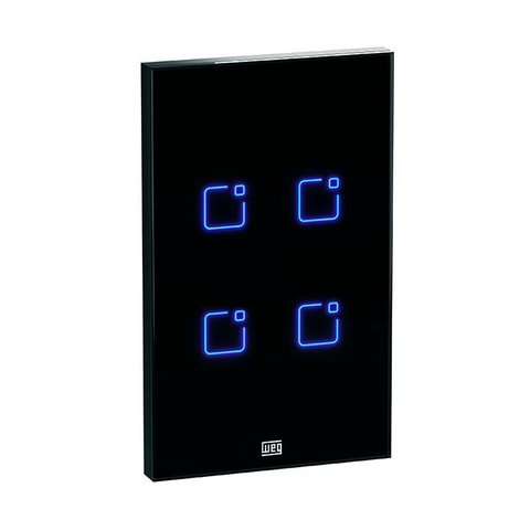 Interruptor Inteligente Touch Zigbee 4 Botões 4x2 Preto - Weg