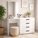 Ver imagem 1 de Cômoda Lisboa 4 Gavetas com Espelho Branco - Politorno
