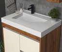 Ver imagem 3 de Gabinete de Banheiro 60cm com Lavatório e Armário Ref 630 Cewal - Itapuã/off White