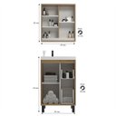 Ver imagem 2 de Gabinete de Banheiro 60cm com Lavatório e Armário Ref 630 Cewal - Itapuã/off White