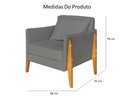 Ver imagem 3 de Poltrona Decorativa Sophia Suede Cinza Pés Madeira Ms Decor