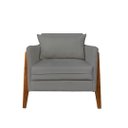 Ver imagem 1 de Poltrona Decorativa Sophia Suede Cinza Pés Madeira Ms Decor