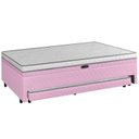 Ver imagem 2 de Cama Box Solteiro Ortopédica Conjugada Baú c/ Cama Auxiliar 88x188 D28 Laura Rosa