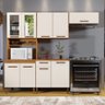Cozinha Atenas com Vidro Reflecta 09 Portas 1 Gaveta Kaiki Moveis Nature/off White - 4