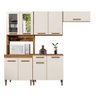Cozinha Atenas com Vidro Reflecta 09 Portas 1 Gaveta Kaiki Moveis Nature/off White - 1