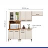 Cozinha Atenas com Vidro Reflecta 09 Portas 1 Gaveta Kaiki Moveis Nature/off White - 2