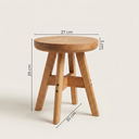 Ver imagem 3 de Banquinho 29cm em Madeira Maciça para Apoio e Decoração – Banco Compacto Resistente – Arveni