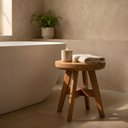 Ver imagem 4 de Banquinho 29cm em Madeira Maciça para Apoio e Decoração – Banco Compacto Resistente – Arveni