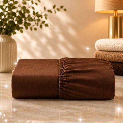 Jogo de Cama Lençol Quality King 2 Peças Micropercal 600 Fios Marrom Casa Show Enxovais