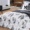 Kit Edredom Casal King Vitória 7 Peças Floral Preto Com Branco - 4