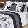 Kit Edredom Casal King Vitória 7 Peças Floral Preto Com Branco - 3