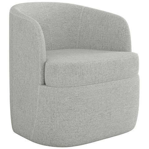 Poltrona Decorativa Giratória para Sala de Estar Siena K01 Linho Cinza - Lyam Decor