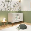 Ver imagem 1 de Berço Americano Multifuncional Isis 2 em 1 Areia Fosco Vira Mini Cama P/ Quarto de Bebê - Reller