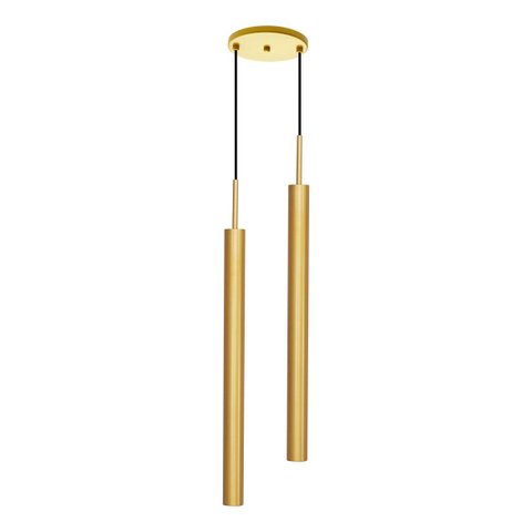 Pendente Tubo Duplo Alumínio Dourado P/ LED MR11 GU10 ST1697