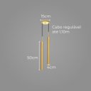 Ver imagem 2 de Pendente Tubo Duplo Alumínio Dourado P/ LED MR11 GU10 ST1697