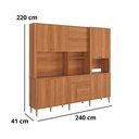 Ver imagem 4 de Kit Cozinha Compacta 240cm com 10 Portas e 4 Gavetas Astra Lukaliam Móveis