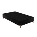 Ver imagem 1 de Cama Box Base Universal Solteiro Sommier Rústico Bordado Black (88x188x20) - Paropas