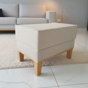 Ver imagem 1 de Puff Beny, Linho, Base e Pés de Madeira.