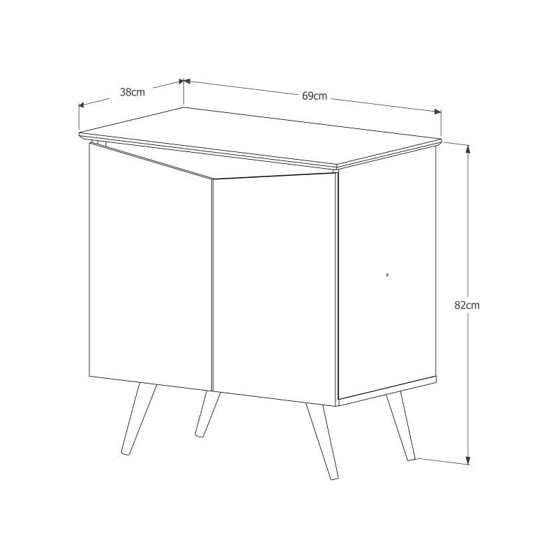 Aparador Buffet Encanto 2 Portas Pes Retro Branco - Maria Moveis Cnm - 5