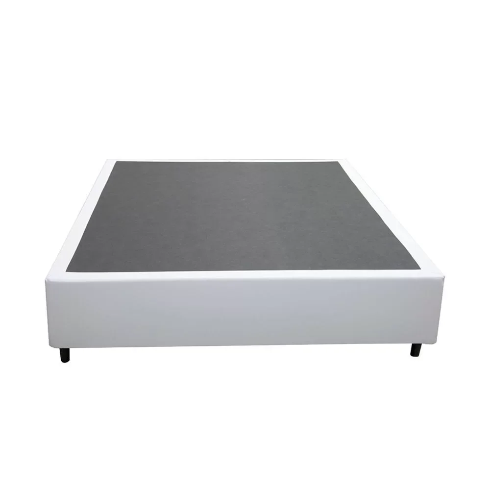 Base Cama Box Casal Branco Sintético - 138x188x42 - 2