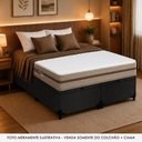Ver imagem 7 de Cama Box com Baú Queen Bipartido Bioclassic Molas Ensacadas Suede Preto Royal Sleep