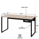 Ver imagem 4 de Mesa de Escritório Escrivaninha Industrial C/ Gav 1,50m - Dubai/preto