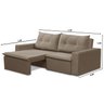 Sofá Retrátil 2 lugares 1,80m Luana Suede Capuccino Madelina Decor - 3