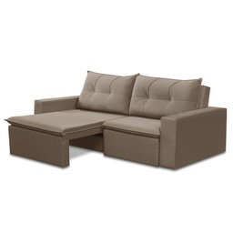 Sofá Retrátil 2 lugares 1,80m Luana Suede Capuccino Madelina Decor - 2