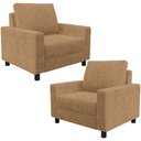 Ver imagem 1 de Kit 02 Poltronas Decorativa Para Sala De Estar E Recepção Malta L02 Bouclê Mostarda - Lyam Decor