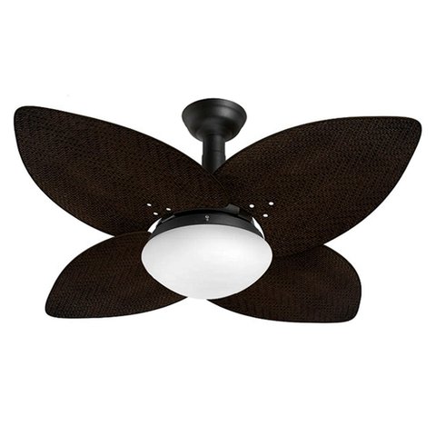 Ventilador de Teto Jet Aspen Venti-delta Preto Rattan Marrom 220v