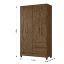 Ver imagem 4 de Guarda-roupa 4 Portas 2 Gavetas Chile Castanho Wood Moval