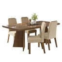 Ver imagem 2 de Conjunto Sala de Jantar Tampo de Vidro 4 Cadeiras Rustic/Imperial Todi Madesa