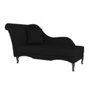 Ver imagem 4 de Divã Recamier Chaise Longue Valentina Clássico com Pés de Madeira Veludo Preto - Desk Design