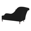 Ver imagem 5 de Divã Recamier Chaise Longue Valentina Clássico com Pés de Madeira Veludo Preto - Desk Design