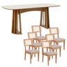 Conjunto de Jantar 6 Lugares Mesa 1,80m em Mdf e Base Ripada - 2