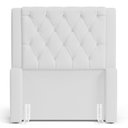 Ver imagem 3 de Cabeceira Atena para Cama Box Solteiro 90cm Capitonê com Frame Corino Branco - Desk Design