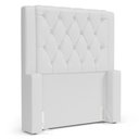 Ver imagem 1 de Cabeceira Atena para Cama Box Solteiro 90cm Capitonê com Frame Corino Branco - Desk Design