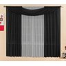 Cortina Preta com Cinza para Sala ou Quarto para varão 3 metros Simples Manu Cortina Preta com  - 1