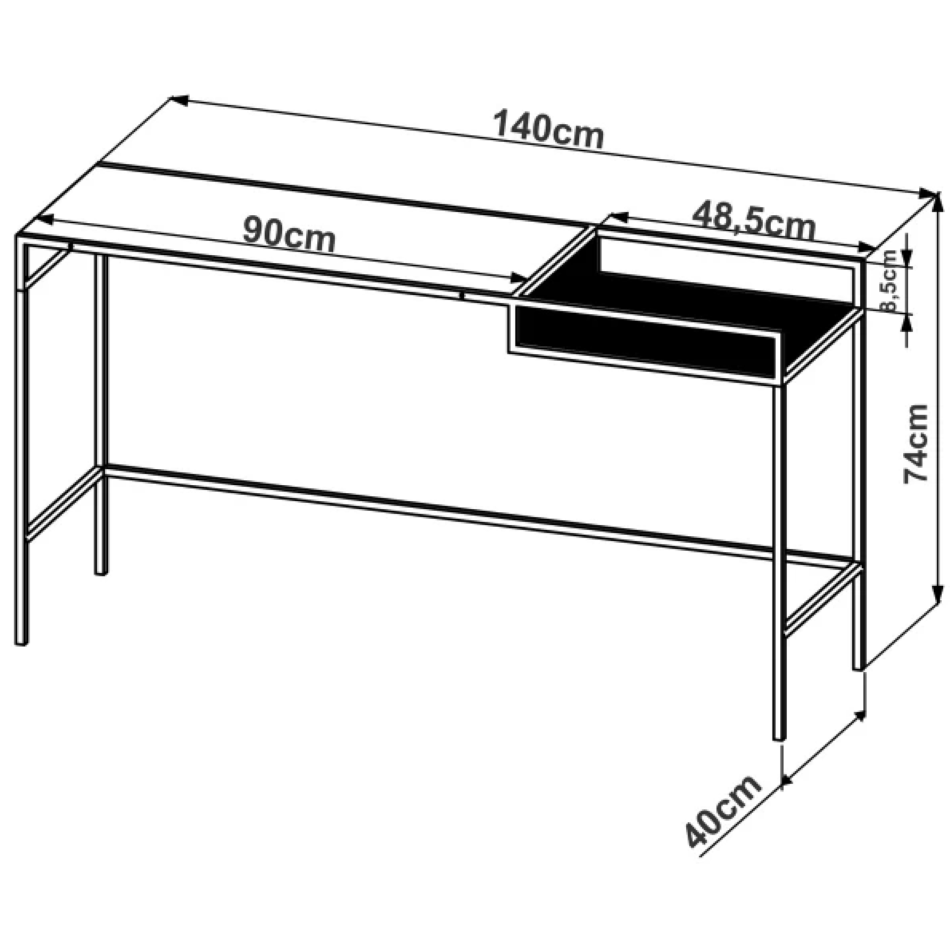 Aparador 120Cm York - Trama Aço Expandido Industrial Artesano Hanover - 3