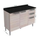 Ver imagem 2 de Balcão para Cozinha 3 Portas 2 Gavetas com Tampo Ig3G2-120 Jazz Itatiaia