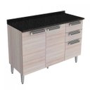 Ver imagem 1 de Balcão para Cozinha 3 Portas 2 Gavetas com Tampo Ig3G2-120 Jazz Itatiaia