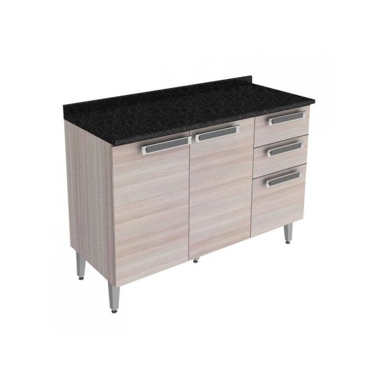 Balcão para Cozinha 3 Portas 2 Gavetas com Tampo Ig3G2-120 Jazz Itatiaia Balcão para Cozinha 3 Portas 2 Gavetas com Tampo Ig3G2-120 Jazz Itatiaia