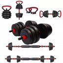 Ver imagem 1 de Halter Anilha Barra Kettlebell Kit Musculação 6 em 1 - 30kg Yangfit
