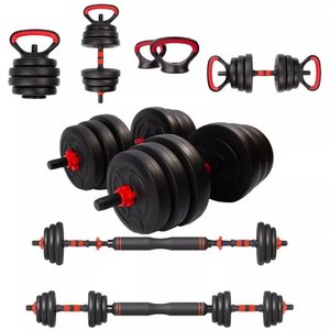 Halter Anilha Barra Kettlebell Kit Musculação 6 em 1 - 30kg Yangfit