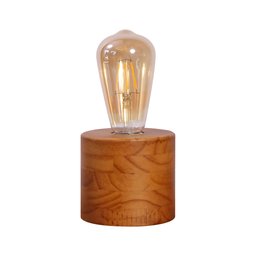 Luminária Abajur de Mesa Mine em Madeira Minimalista - 2
